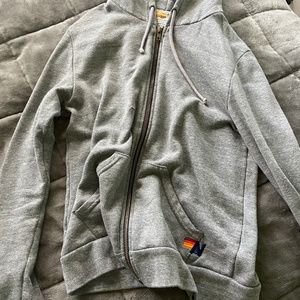 aviator nation bolt zipup hoodie heather grey